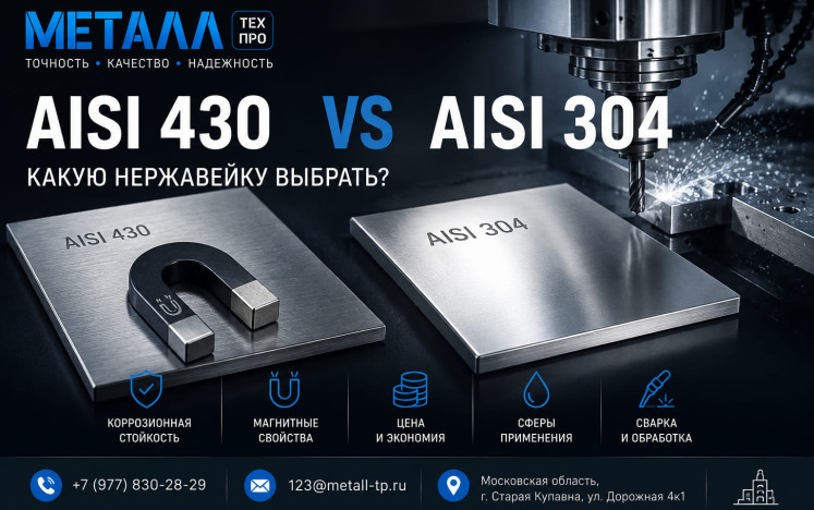 Нержавейка 430 или 304: сравнение, преимущества, когда лучше выбрать 430